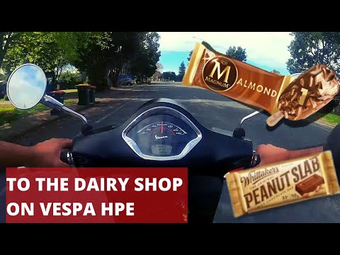 Riding Vespa 300 SUPERSPORT HPE  to the dairy shop | Auckland