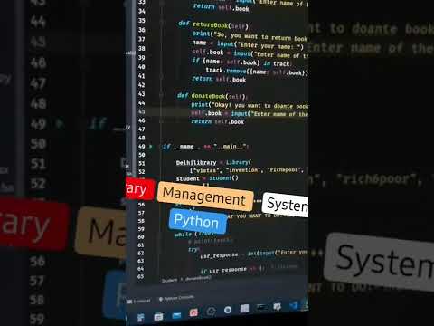 How To Create A Library Management System In Python Python Tutorial Shorts