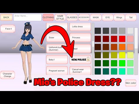 How to Get Police Dress for Mio Ada | Sakura School Simulator New Update #sakuraschoolsimulator