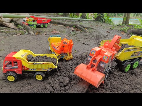 JCB car toy, Crane, Dump truck rescue Dinosaurs - Valuable for teamwork, problem-solving - for kids
