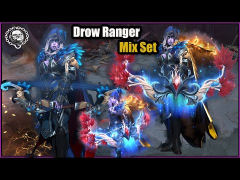 Drow Ranger Mix Set Shadows of Ravensmane with Immortals + Reaper's Wreath + WakeGolden