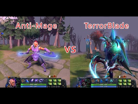 Anti-Mage vs Terrorblade with 6x Butterfly's | 30 Level | WHO WILL BEAT?