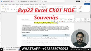 Exp22 Excel Chapter 1 HOE Souvenirs | Celebrity Musician's Souvenirs Shop | Step-by-Step Solution