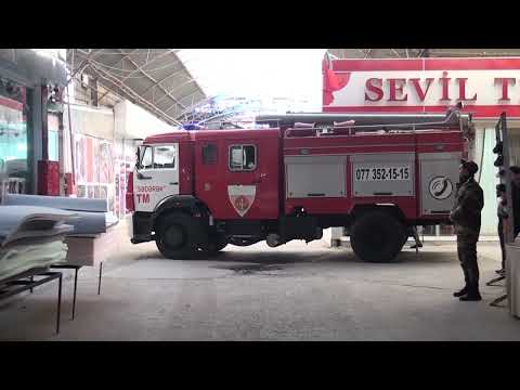 FHN-in Dövlət Yanğın Nəzarəti Xidməti “Sədərək” ticarət mərkəzində təlim təşkil edib
