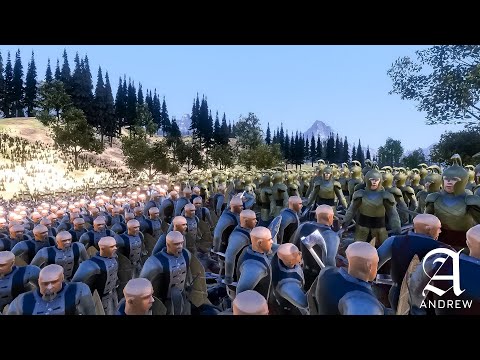 20.000 Elf Warrior No Shields vs 20.000 Dwarven Captains- Ultimate Epic Battle Simulator 2- UEBS 2