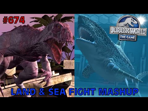 Land & Sea Fight Mashup - Jurassic World: The Game - EP 674