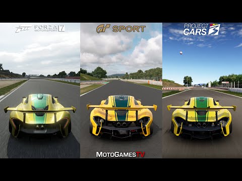 Forza 7 vs GT Sport vs Project CARS 3 - McLaren P1 GTR at Circuit de Barcelona-Catalunya