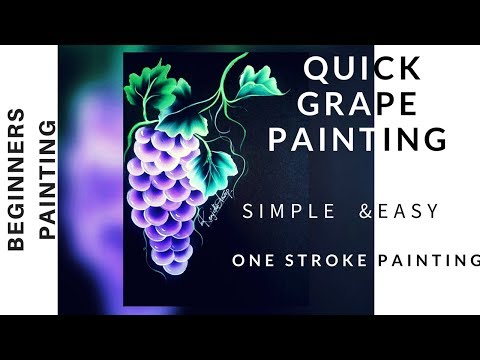 Quick and Simple grapes 🍇 painting | Acrylic painting | Beginners painting | Christmas series 2017