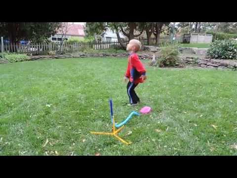 Cameron using his stomp rocket!