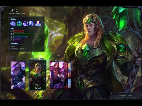Emerald Taric Skin Spotlight Gameplay 1080p HD League Of Legends
