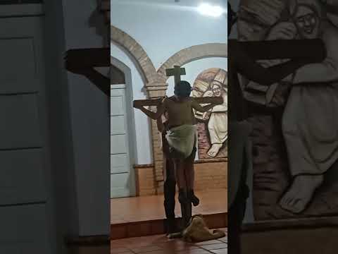 El final de la vía Crucis en Colonia Liebig corrientes actores chicos de la catequesis. 
