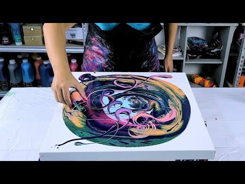 NEW! Acrylic Pouring Experiment - Straight Pour /Ribbon Pour in Amazing Colors