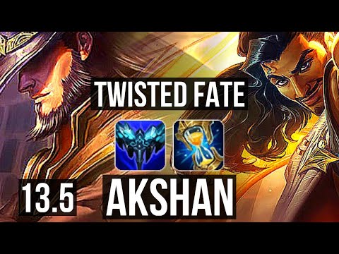 TWISTED FATE vs AKSHAN (MID) | 3.2M mastery, 1200+ games, 6/3/16 | KR Grandmaster | 13.5