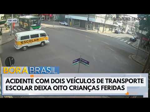 Acidente com van escolar deixa oito crianças feridas no RS