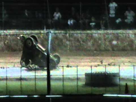 Compact speedcar crash Nowra Speedway
