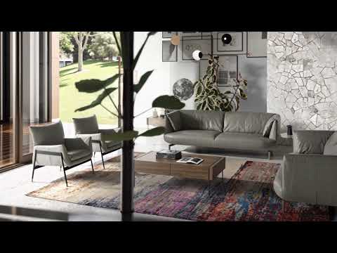 Sofá de 3 Plazas de piel gris oscuro Ref 6037 - Ángel Cerdá | Diseño Moderno