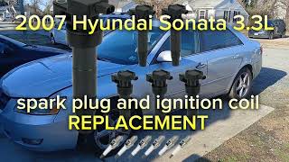 2007 Hyundai Sonata 3.3L spark plug and ignition coil replacement