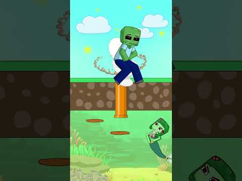 Minecraft animation: Zombie poisons Zombie girl mermaid by his poop 💩 #shorts #minecraft