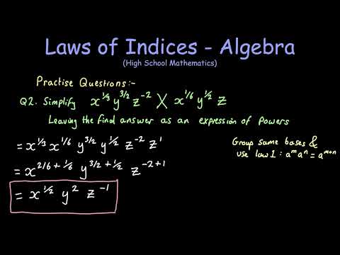 Simplifying Algebraic Expressions | Laws of Indices