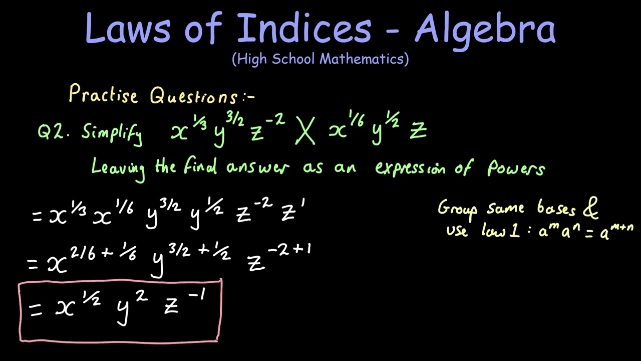 Simplifying Algebraic Expressions | Laws of Indices