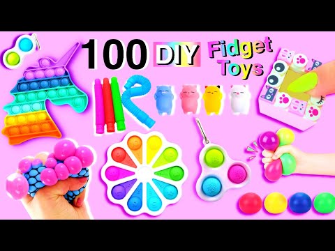 100 DIY FIDGET TOYS IDEAS - VIRAL TIKTOK FIDGET TOYS, POP IT HACKS AND CRAFTS and more..