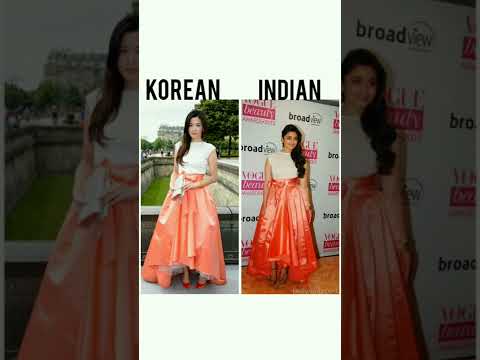 indian🇮🇳actress vs Korean actress 🇰🇷 in same dress 👗 #samedress #indian #korean