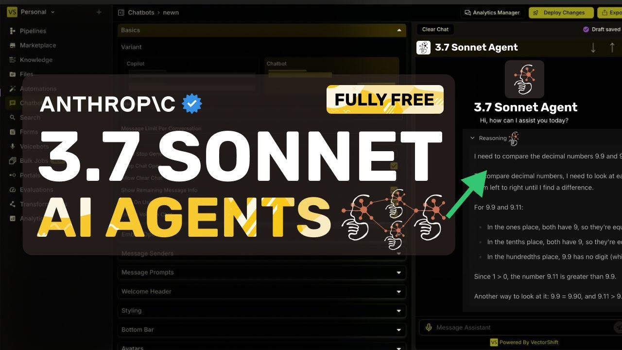 Claude 3.7 Sonnet AGENTS: FULLY FREE Way to Create YOUR CUSTOM AI Agents with 3.7 SONNET in SECONDS!