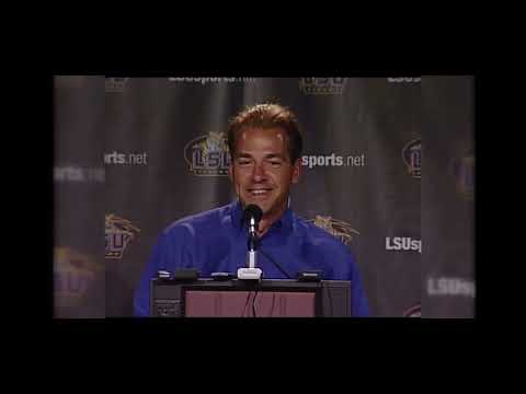 Rare footage of Nick Saban LSU press conference days!!!