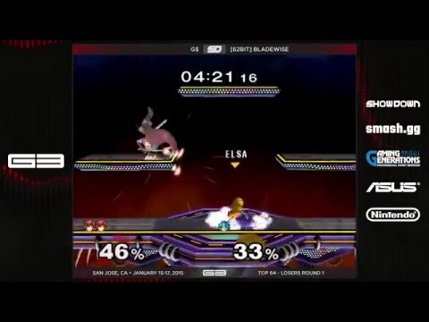 GENESIS 3 - G$ (Marth, Falco) vs [62Bit] BladeWise (Peach) - Melee Top 64 - LR1