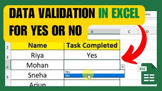 Download the video "How To Use Data Validation In Excel For Yes Or No"