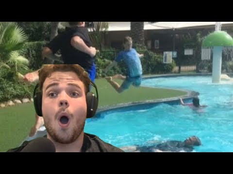 Reacting to WWE MOVES IN THE POOL
