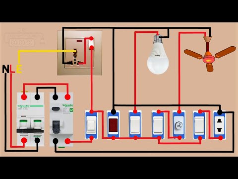 Electrical house wiring 4 gang switch connection