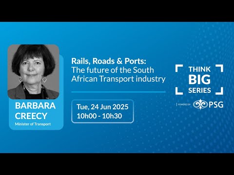 Webinar cover: Rails, Roads & Ports: The future of the South African Transport industry