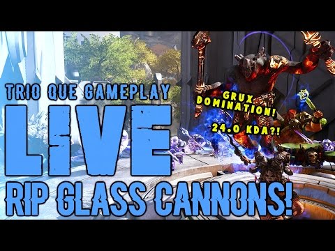 Paragon: RIP Glass Cannons! | Full LIVE Gameplay! (GRUX Jungle/Trio Que)
