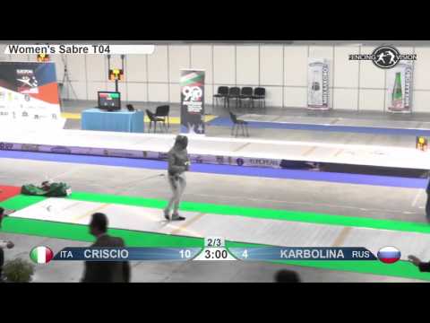 FE W S Individual Plovdiv U23 ZC 2016 Semifinal 01 green CRISCIO  ITA vs KARBOLINA RUS