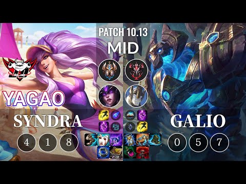 JDG Yagao Syndra vs Galio Mid - KR Patch 10.13