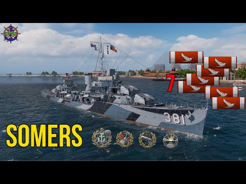 SOMERS💥7 KILLS💥Antisubmarine American Destroyer, World of Warships