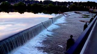 preview picture of video 'Dan River. Union Street Bridge. Sunset Danville Va'