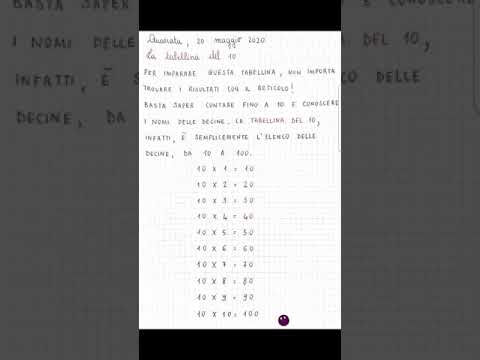 La tabellina del 10 e moltiplicare per 10.