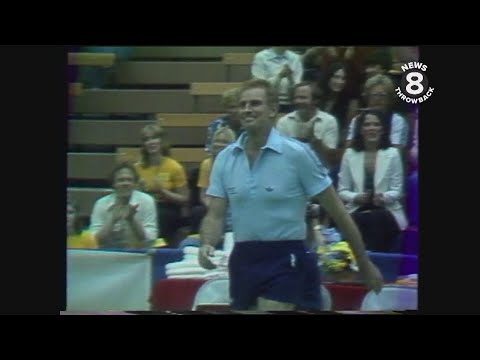 Charlton Heston, Wayne Rogers in Tennis Tournament 1979