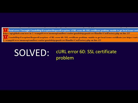 Php SSL Error Solved - cURL error 60:SSL certificate problem