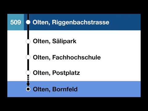 BOGG Ansagen - 509 Dulliken, Zentrum – Starrkirch-Wil – Olten – Bornfeld