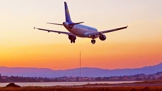 preview picture of video 'Plane Spotting at Corfu Airport - Part 2 - Sunset Spotting Airbus A320 Boeing 737 [1080p HD]'