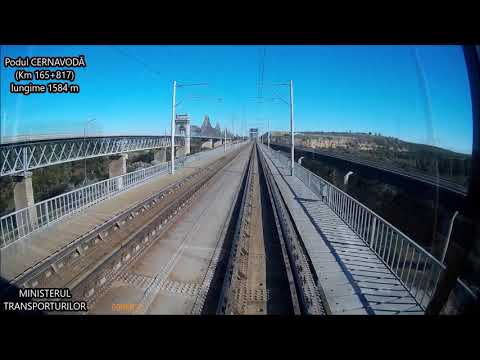 Cab view podurile dunarene - tren CFR Calatori