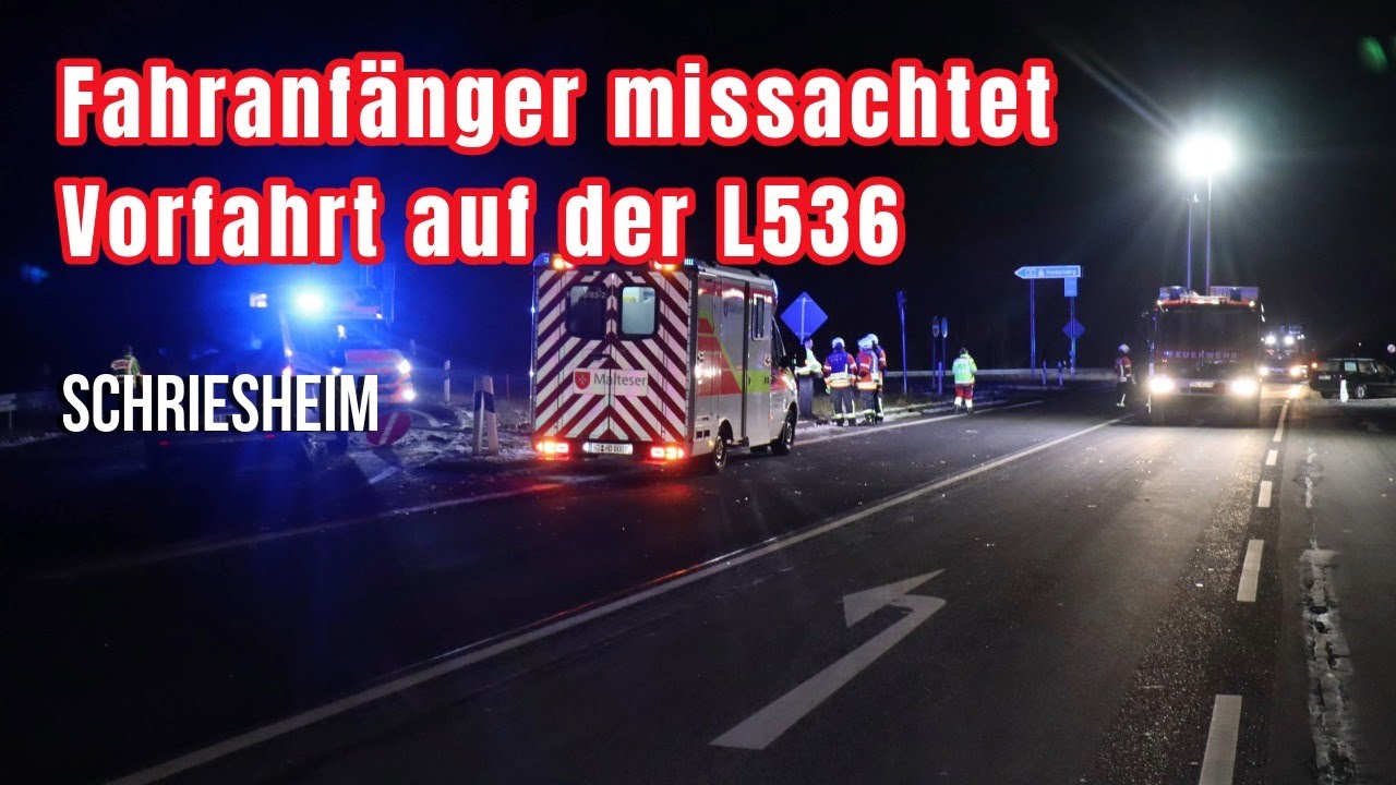 19-Jähriger verursacht Crash auf L536 bei Schriesheim –  55-jährige  verletzt!