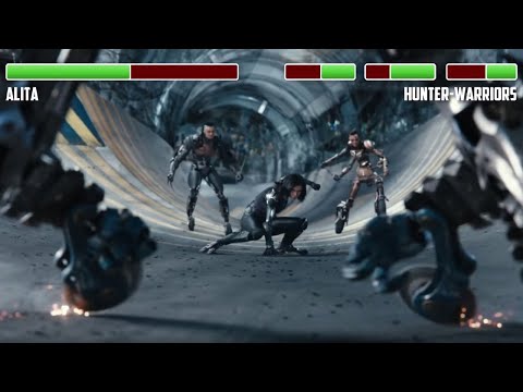 Alita Motorball Fight WITH HEALTHBARS (PART 2) | HD | Alita: Battle Angel