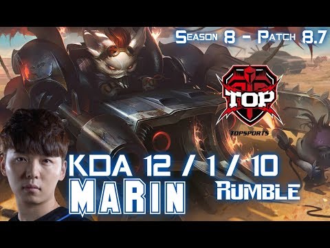 TOP MaRin RUMBLE vs SKARNER Jungle - Patch 8.7 KR Ranked