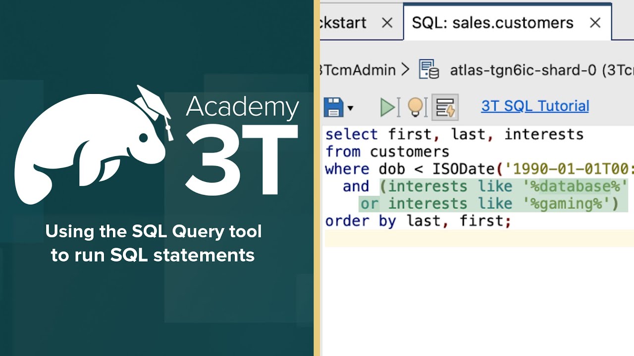 MongoDB 201: Lesson 6, Exercise 1 » Using the SQL Query tool to run SQL statements