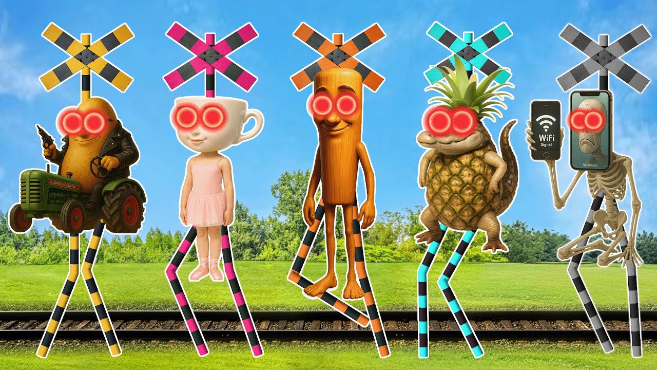 【線路アニメ】トゥン・トゥン・トゥン・サフールの魔法の杖 🐹🐸🐰 Italian Incredibox as Fumikiri Railroad Crossings Meme