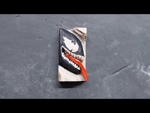 Venom wood carving Project fast with Dremel Venom let there be Carnage halloween try on haul